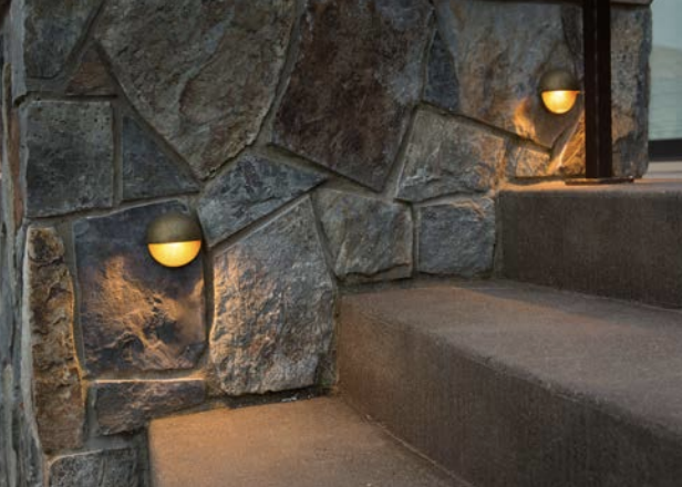 stair lights on outdoor steps for safety
